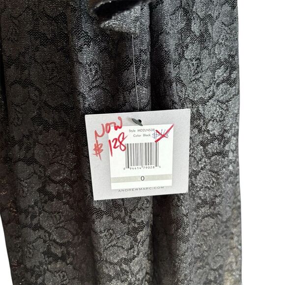 NWT | Andrew Marc Black Floral Lace Shimmery Dress | Size 0 | Fun and Flirty - Picture 8 of 9